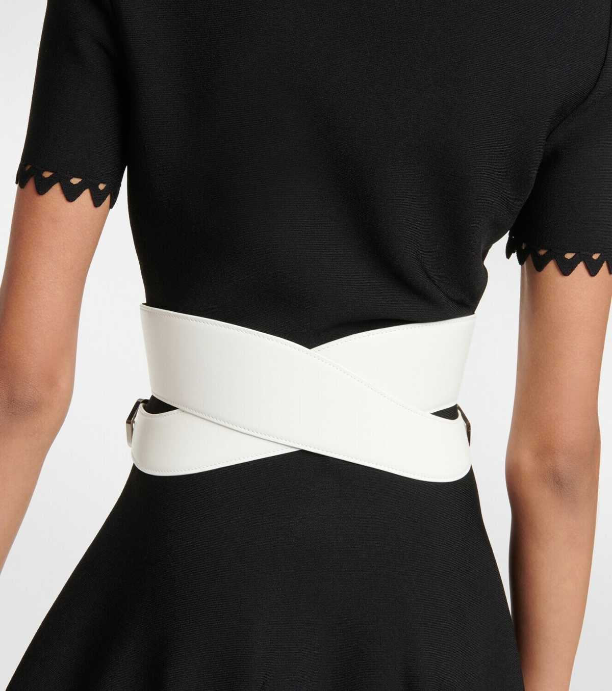 Neo leather corset belt in white - Alaia