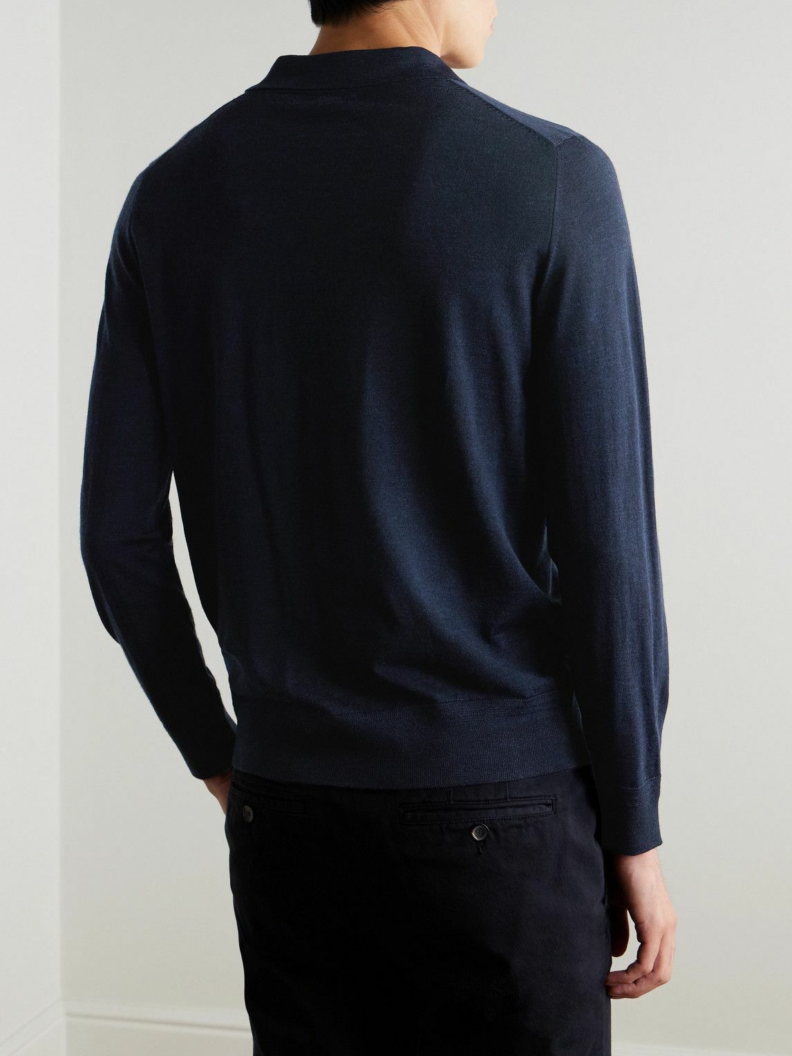 Barena - Pevaron Merino Wool Polo Shirt - Blue