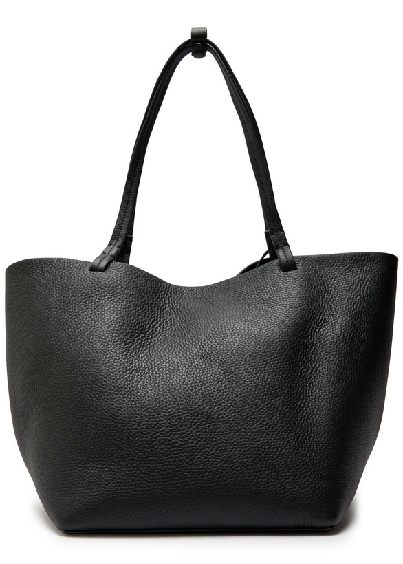 Photo: The Row Park Three Grained Leather Tote - Black - One Size