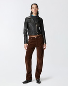 Pinko Nappa Leather Biker Jacket Limo Black
