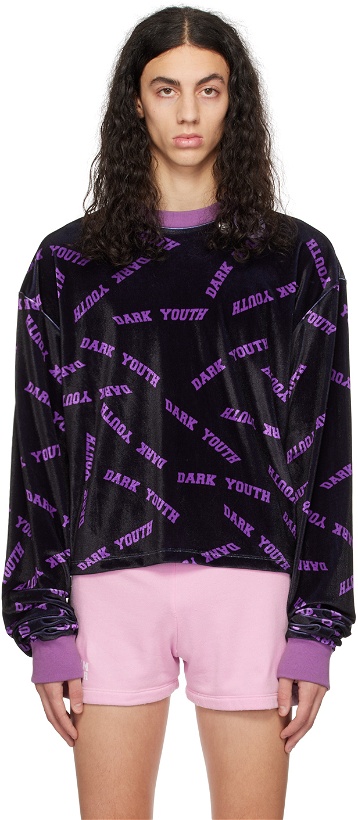 Photo: Liberal Youth Ministry SSENSE Exclusive Black & Purple Dark Youth Long Sleeve T-Shirt