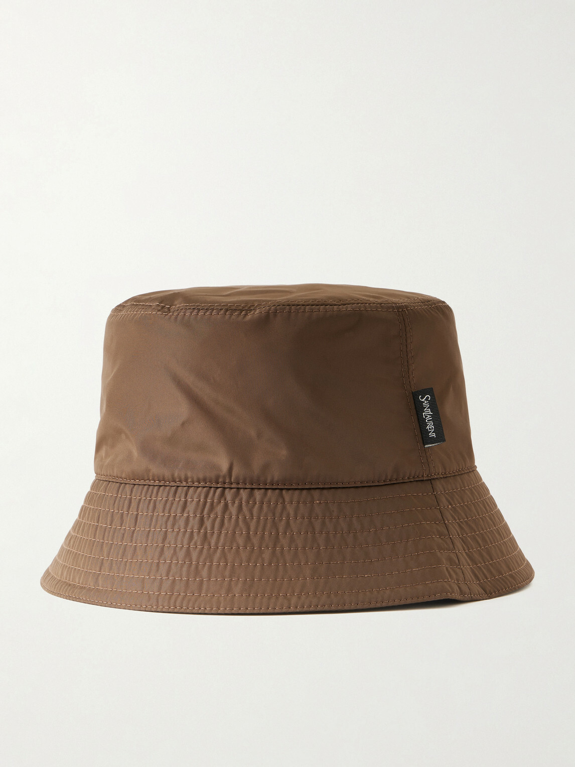 SAINT LAURENT - Recycled Shell Bucket Hat - Brown