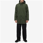 Stutterheim Men's Stockholm Raincoat in Suede Dark Green