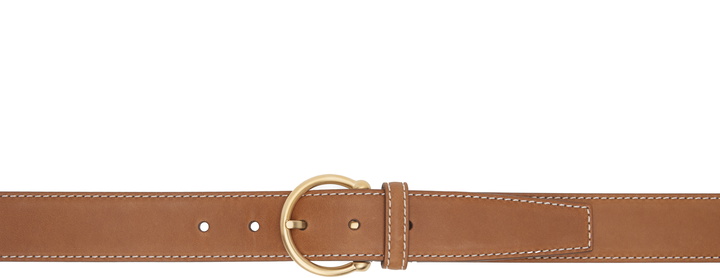 Photo: Thom Browne Brown Pebble Grain Round Buckle Belt