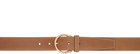 Thom Browne Brown Pebble Grain Round Buckle Belt