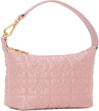 GANNI Pink Small Butterfly Pouch Satin Bag