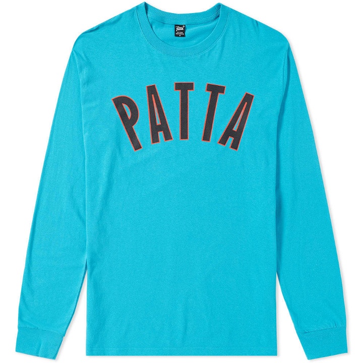 Photo: Patta Long Sleeve Curve Logo Tee Blue
