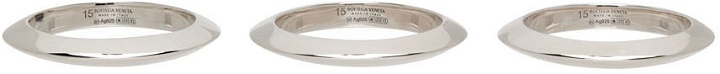 Photo: Bottega Veneta Silver Band Ring Set