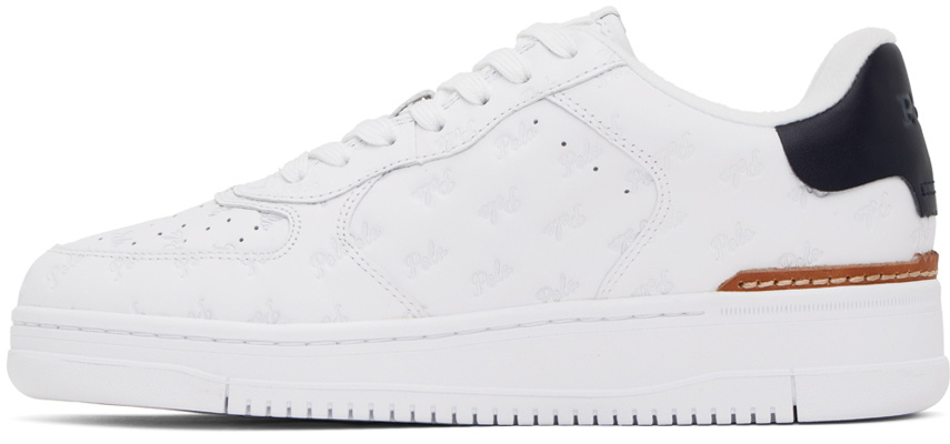 Polo Ralph Lauren White Leather Masters Court Sneakers Polo