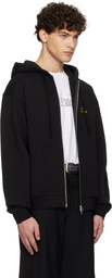 Dime Black Cursive Small Logo Zip Hoodie