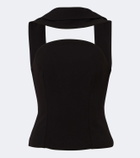 Roland Mouret Scarf-detail crêpe corset top