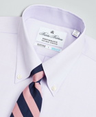 Brooks Brothers Men's Soho Extra-Slim Fit Dress Shirt, Performance Non-Iron with COOLMAX, Button-Down Collar Twill Check | Lavender