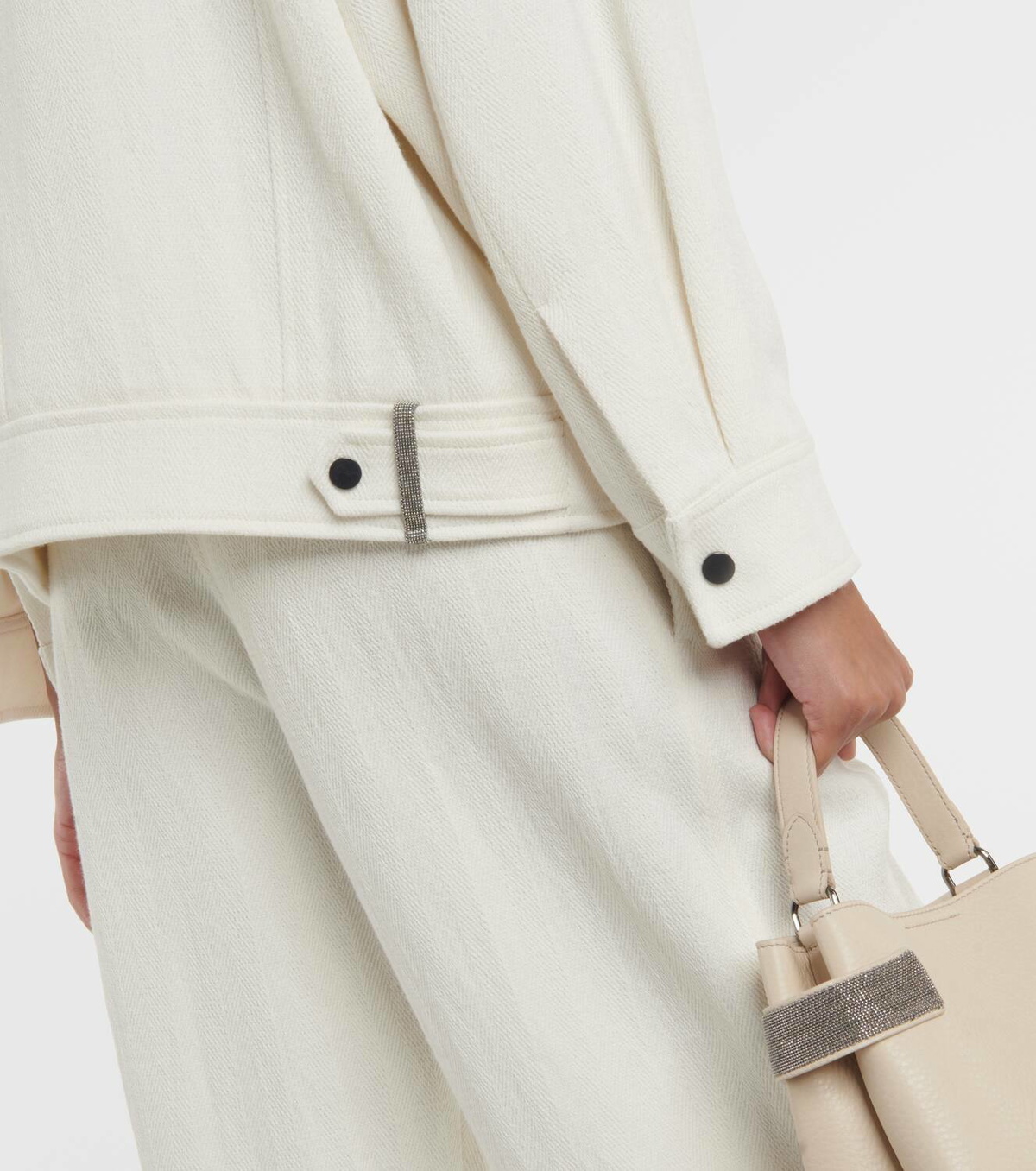 Brunello Cucinelli Cotton and linen biker jacket