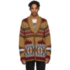 Alanui Tan Cashmere Icon Fair Isle PKT Cardigan