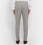 Brunello Cucinelli - Grey Slim-Fit Mélange Linen, Wool and Silk-Blend Suit Trousers - Gray