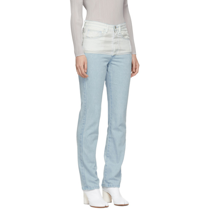 Kanghyuk Blue and Off-White Airbag Jeans