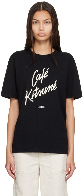 Photo: Maison Kitsuné Black 'Cafe Kitsune' T-Shirt
