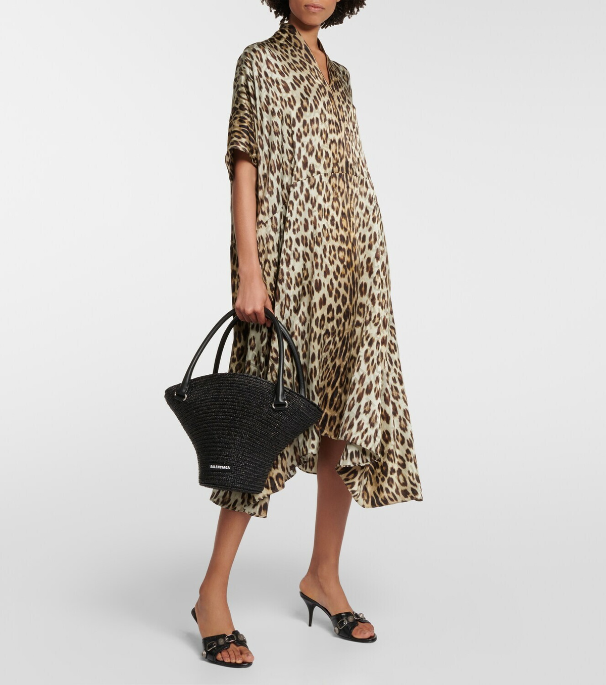 Balenciaga Beach Medium straw tote bag Balenciaga