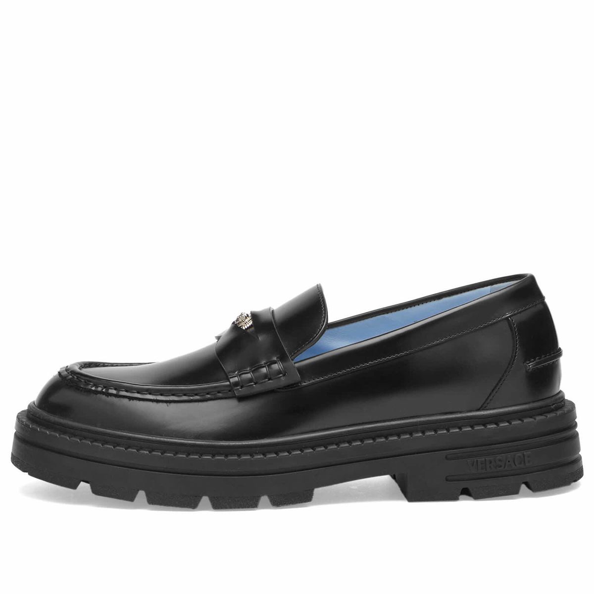 Versace Men's Medusa Loafer in Black Palladium Versace