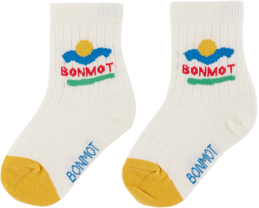 Bonmot Organic Kids White Sunset Socks