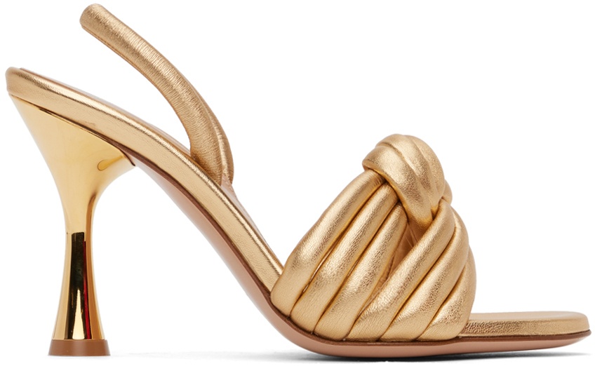Photo: Gianvito Rossi Gold Ottavia Heeled Sandals