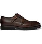 TOM FORD - Pebble-Grain Leather Monk-Strap Shoes - Brown