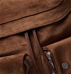 Brunello Cucinelli - Leather-Trimmed Suede Backpack - Men - Brown