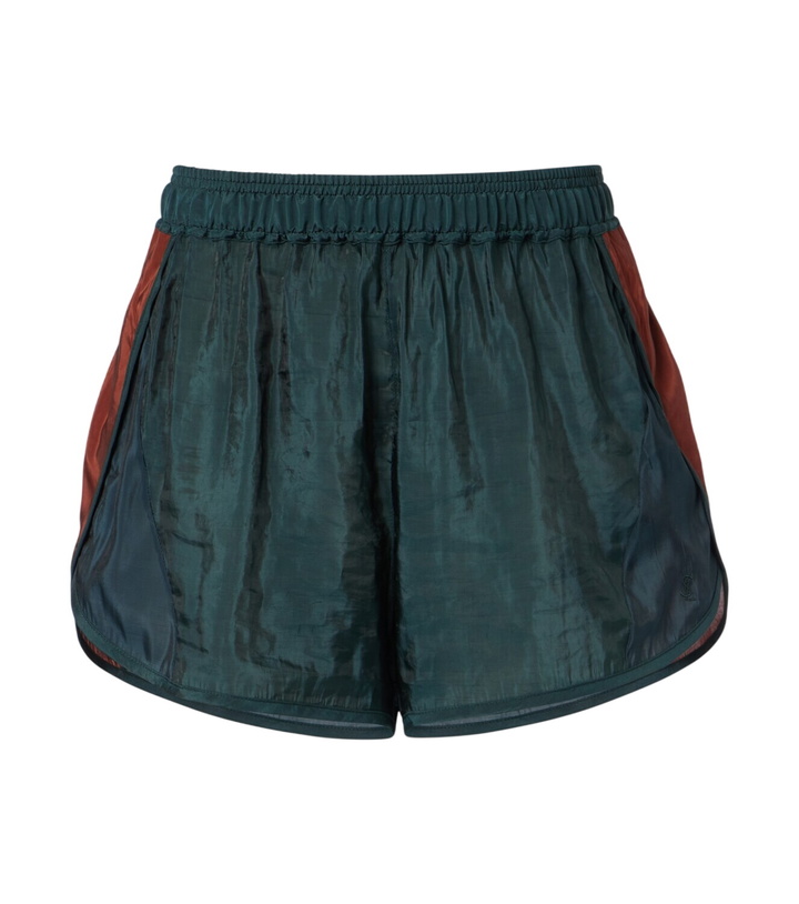 Photo: Saint Laurent Colorblocked taffeta shorts