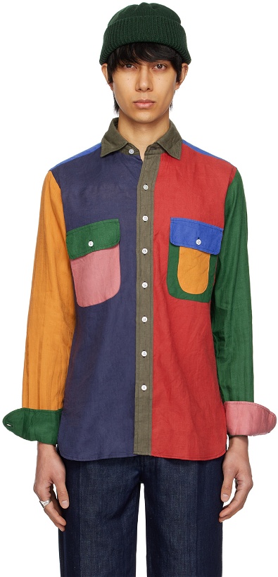 Photo: Drake's Multicolor Spread Collar Shirt