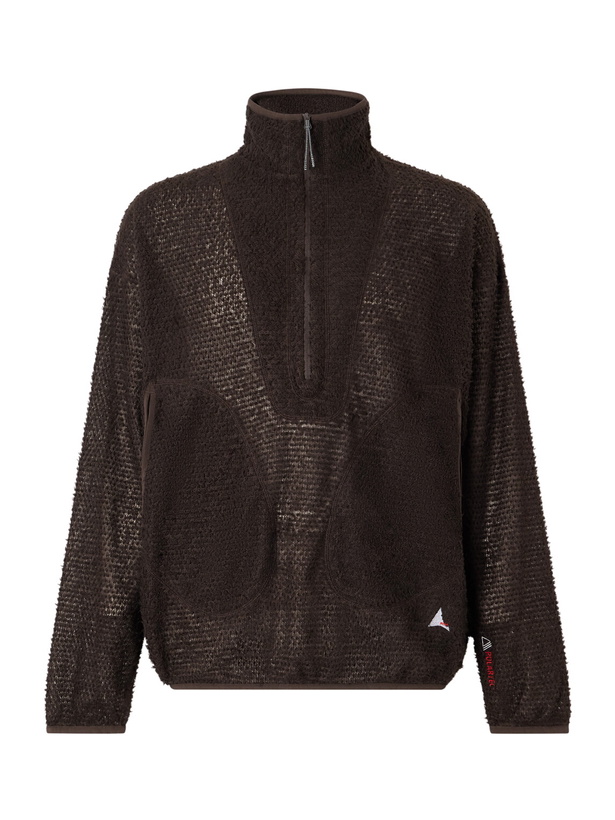 Photo: ROA - Ocular Logo-Embroidered Polartec® Alpha® Direct Half-Zip Sweater - Brown