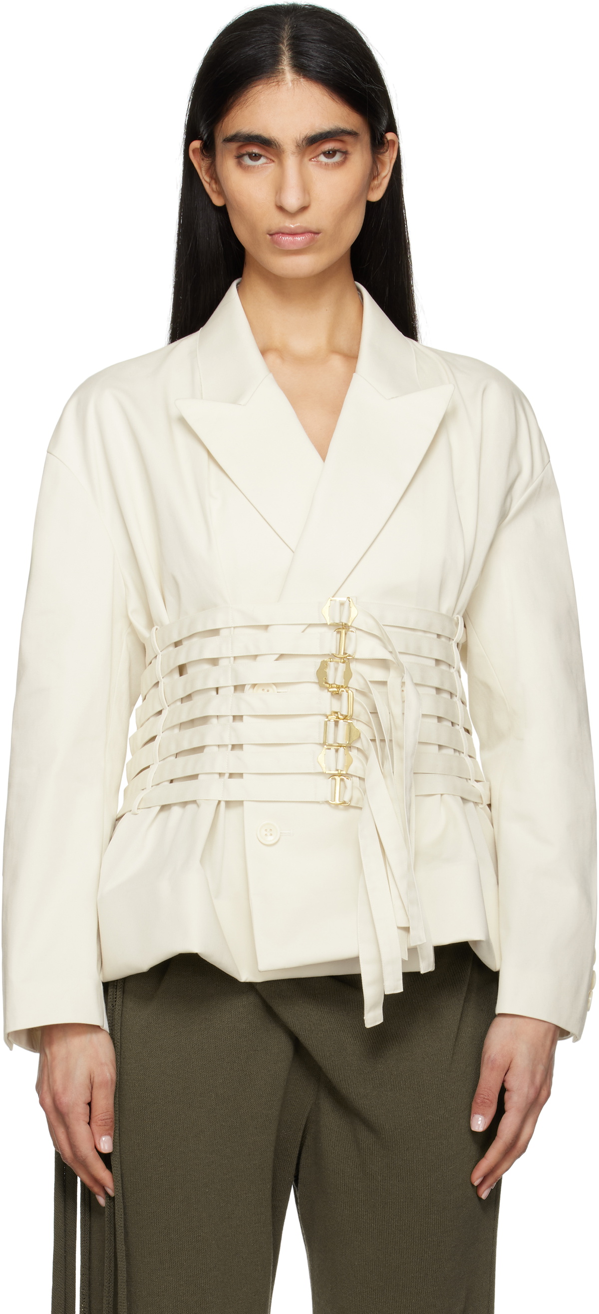 UNDERCOVER Off-White Buckle Blazer