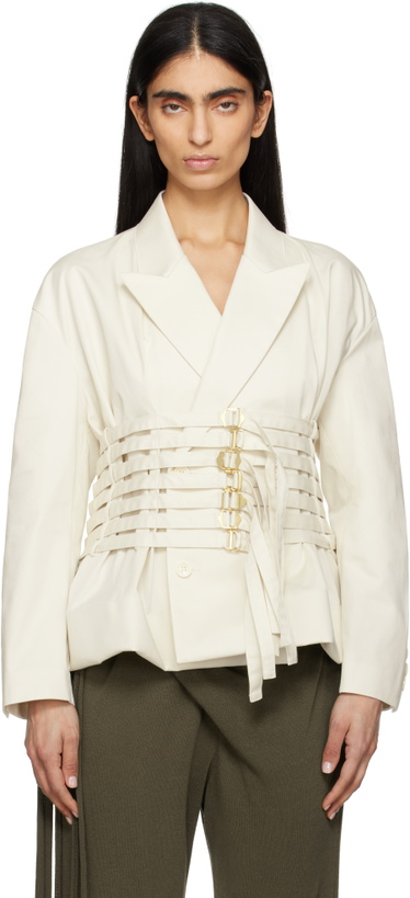 Photo: UNDERCOVER Off-White Buckle Blazer