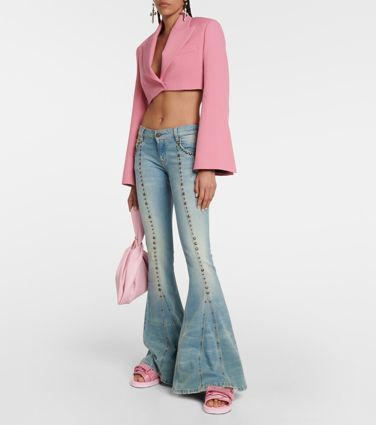 【Blumarine】 X Suicoke Moto embellishedプラットフォームスラ X Suicoke Moto embellished platform slides in pink