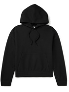 AMI PARIS - Logo-Embroidered Jersey Hoodie - Black