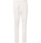 Ralph Lauren Purple Label - Gregory Tapered Pleated Cotton-Twill Trousers - Men - White