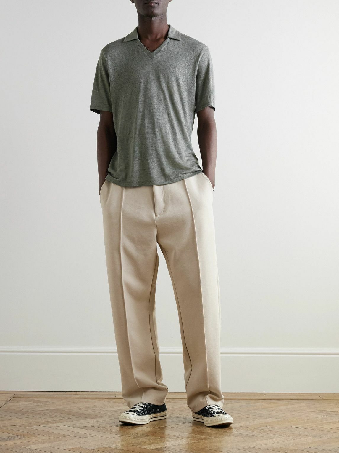 Rag & Bone - Johnny Linen Polo Shirt - Green