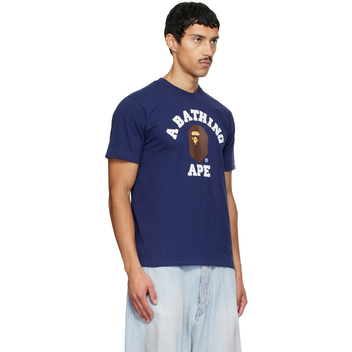 BAPE Navy College T-shirt