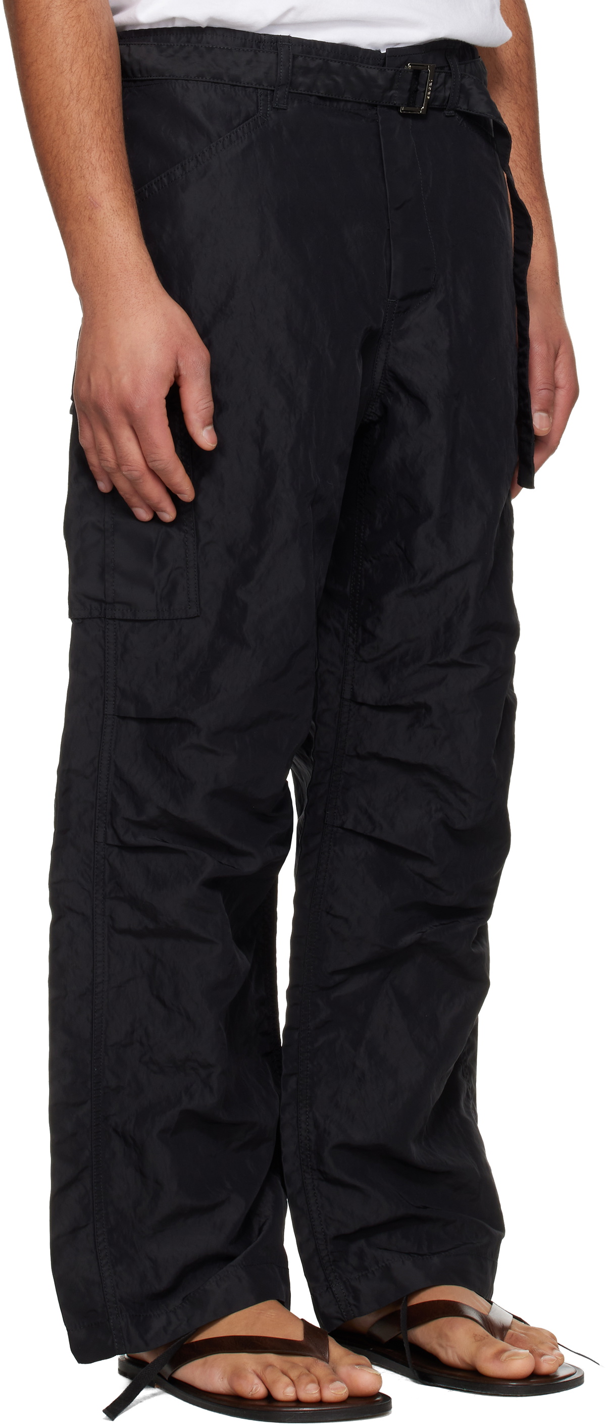sacai Khaki Treated Nylon Twill Cargo Pants Sacai