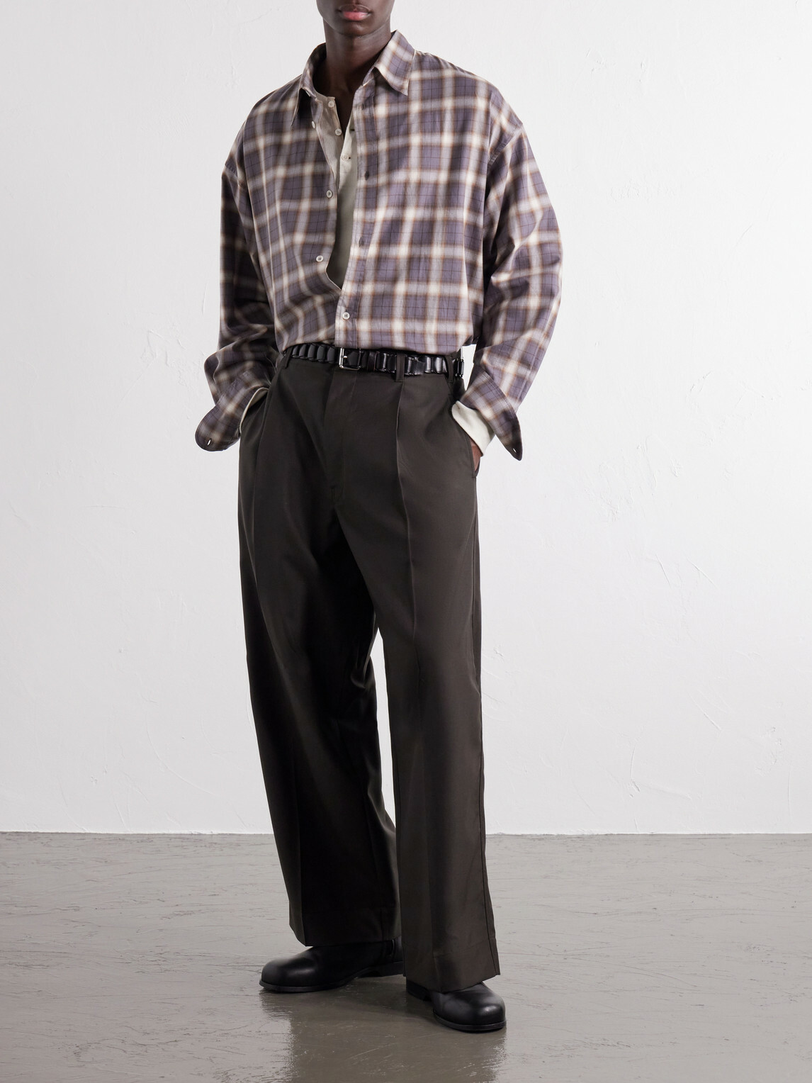 SAGE NATION - Chisholm Checked Flannel Shirt - Brown