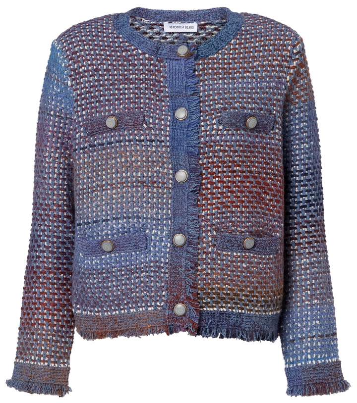 Photo: Veronica Beard Fringed cotton-blend cardigan