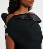 Safiyaa Reina asymmetric embellished midi dress