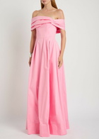 Rebecca Vallance Dianthe Off-the-shoulder Stretch-cotton Maxi Dress Pink