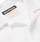 Monitaly - Camp-Collar Pleated Cotton-Gauze Shirt - White