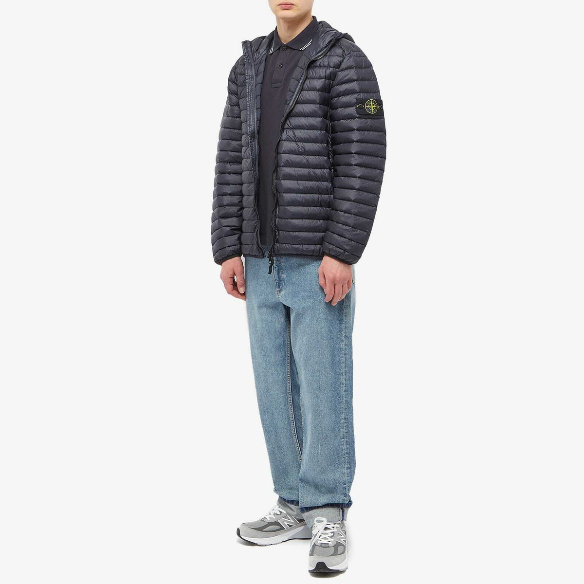 Stone Island Men's Lightweight Hooded Down Jacket in Navy Stone Island