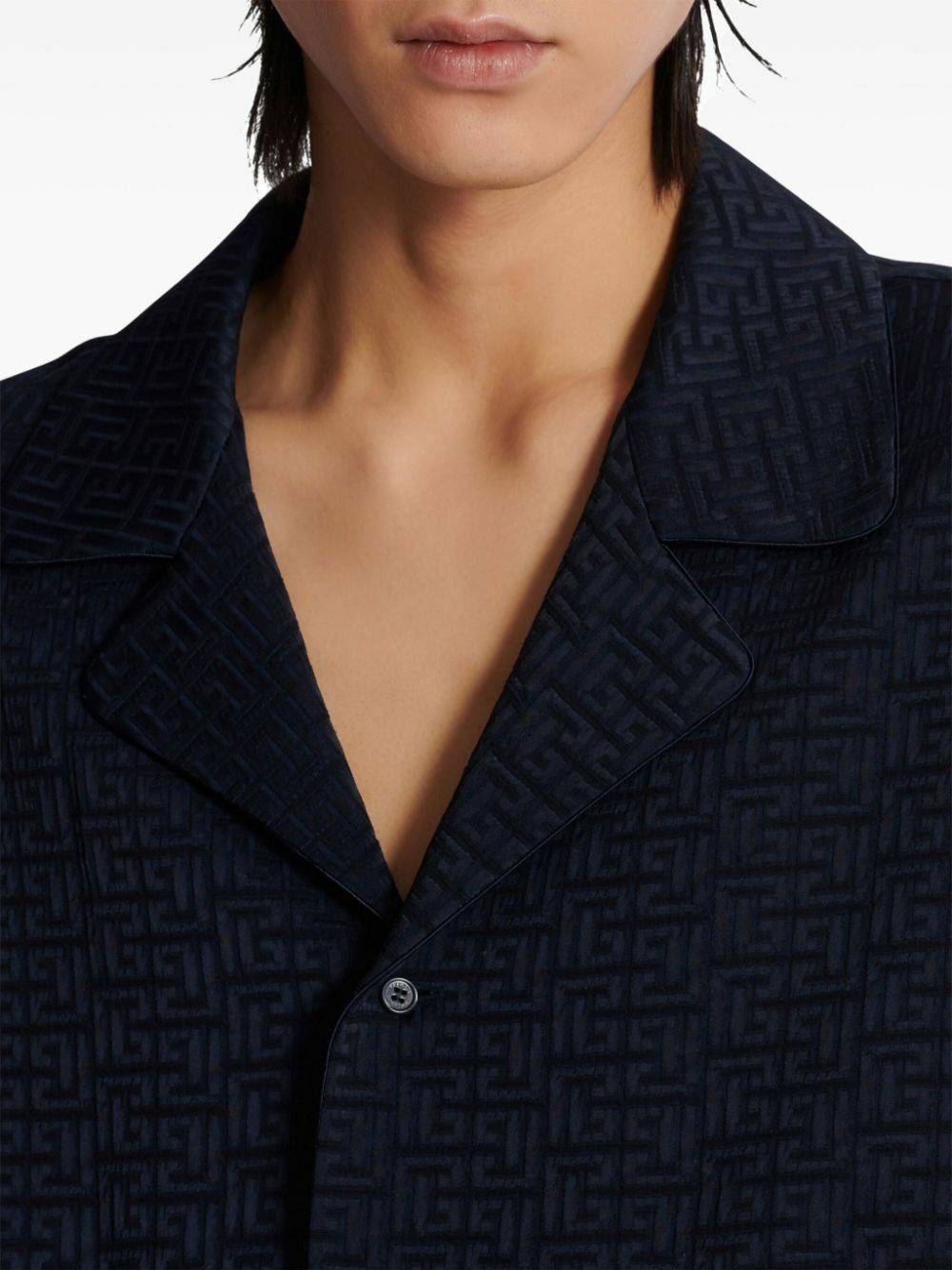 Balmain Blue PB Labyrinth Jacquard Shirt Balmain