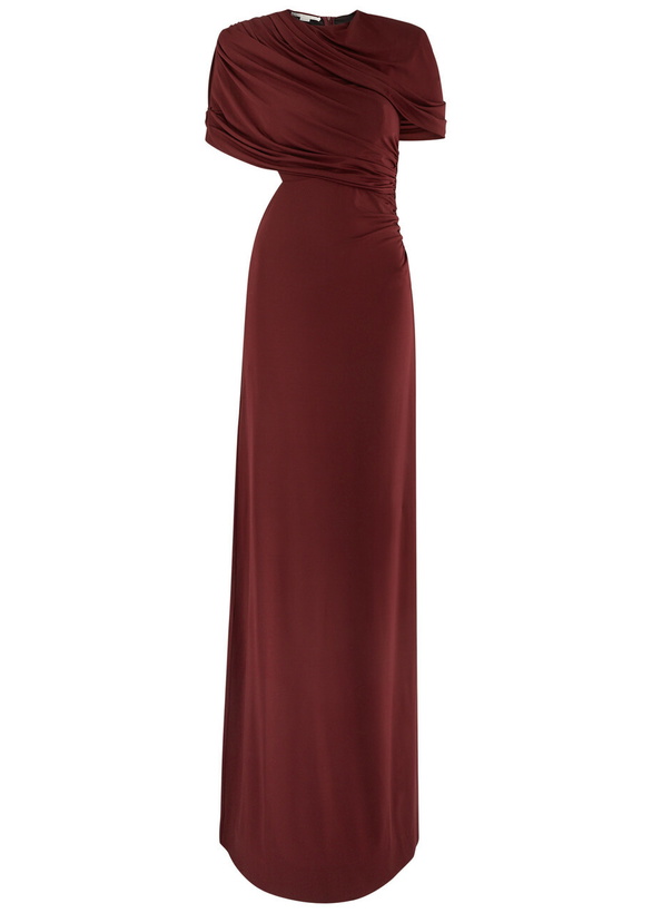 Photo: Stella Mccartney Draped Cape-effect Jersey Gown Burgundy