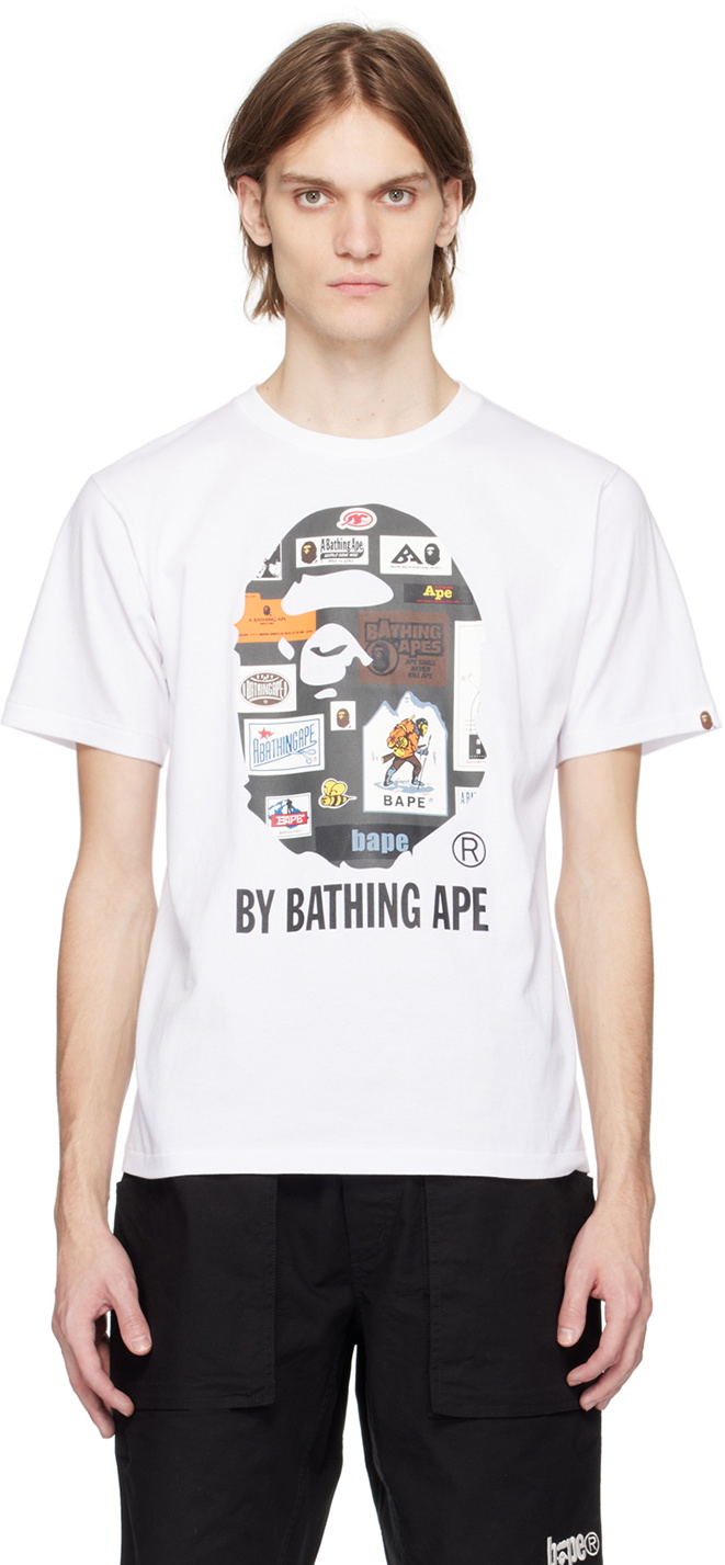 BAPE White Multi Label T Shirt