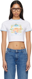 Casablanca White Tennis Landscape Ringer Baby T‑Shirt