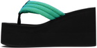 Coperni Black & Green Wedge Heeled Sandals
