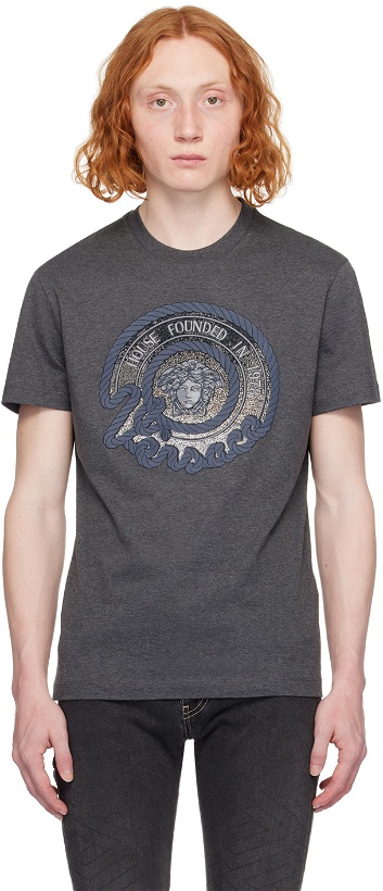 Photo: Versace Gray Nautical Medusa T-Shirt